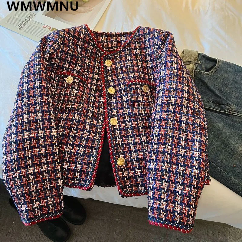 Red VintageTweed Women Short Jacket Elegant Chic Woolen Casual Cropped Coat Korean Fashion Slim Classic Woolblend Chaquetas New
Red VintageTweed Women Short Jacket Elegant Chic Woolen Casual Cropped Coat Korean Fashion Slim Classic Woolblend Chaquetas New