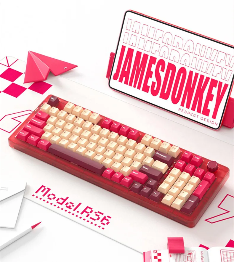 James Donkey RS6 Bluetooth Keyboard Transparent Mute RGB Backlight 2.4G Wireless Wired Hot Swap Gaming Mechanical Keyboard
James Donkey RS6 Bluetooth Keyboard Transparent Mute RGB Backlight 2.4G Wireless Wired Hot Swap Gaming Mechanical Keyboard