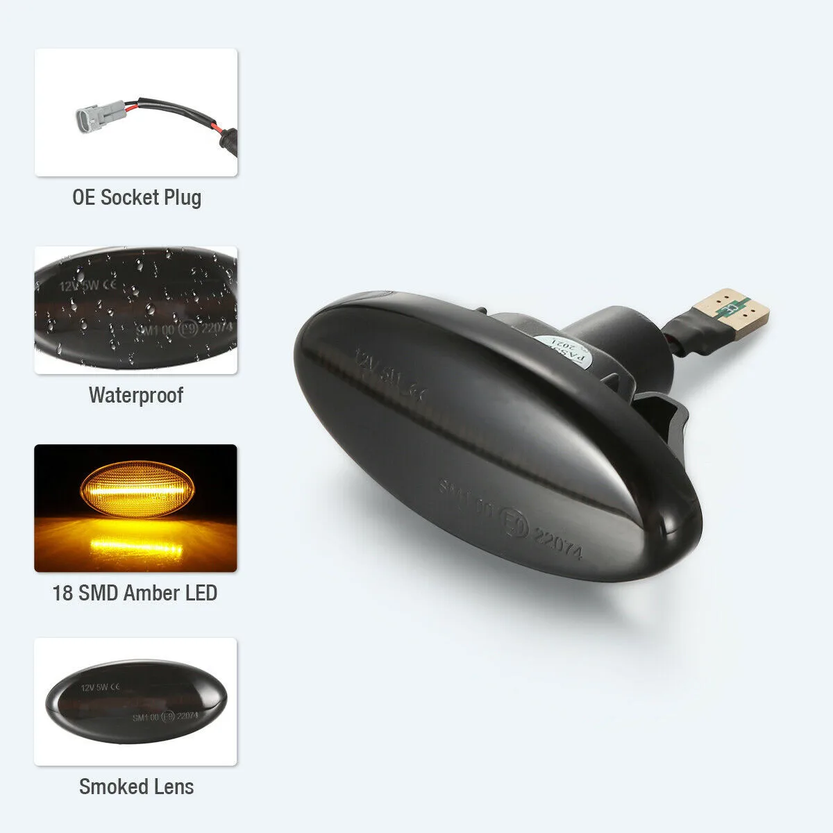 2pcs Car Smoke Sequential LED Side Marker Turn Signal Lights For Mazda 3 6 5 2 MPV GJ6A-51-120E 18 SMD LED Lamp Beads
2pcs Car Smoke Sequential LED Side Marker Turn Signal Lights For Mazda 3 6 5 2 MPV GJ6A-51-120E 18 SMD LED Lamp Beads