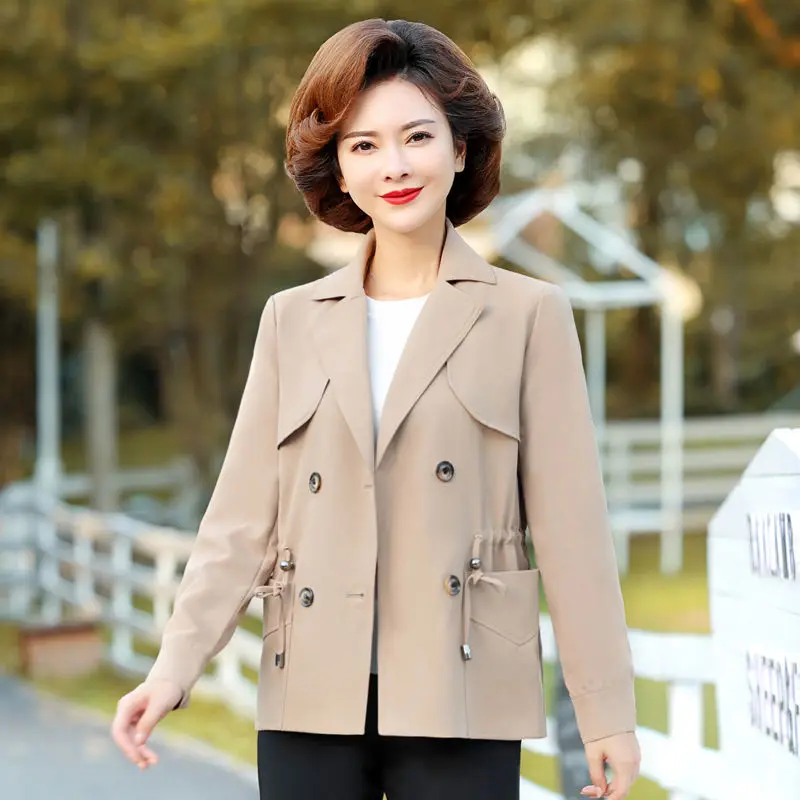 Middle-Aged Elderly Mother Spring and Autumn New 2023 Loose Jacket Coats Female Short Lapel Single Breasted Trench Outerwear L39
Middle-Aged Elderly Mother Spring and Autumn New 2023 Loose Jacket Coats Female Short Lapel Single Breasted Trench Outerwear L39