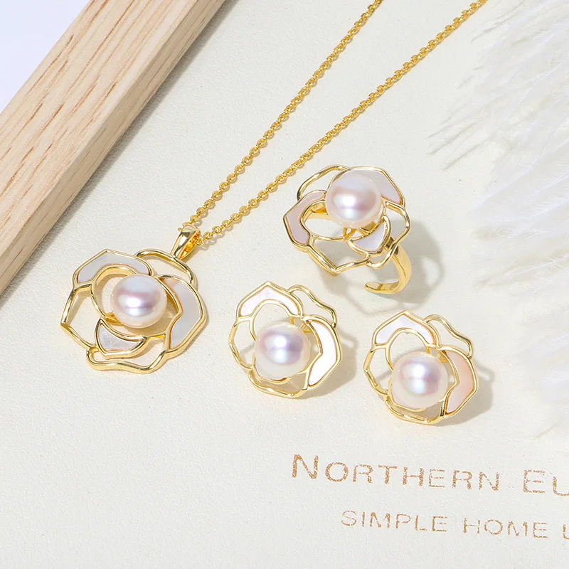 Fashion Natural Pearls Mermaid Camellia Necklace Jewelry Sets Ring Earrings Sets 2022 Trendy New Necklaces for Women Wedding
Fashion Natural Pearls Mermaid Camellia Necklace Jewelry Sets Ring Earrings Sets 2022 Trendy New Necklaces for Women Wedding