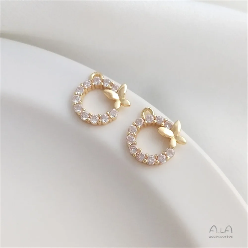 14K Bag Gold Zircon ring Butterfly Pendant handmade DIY Bracelet Earring headpiece pendant accessories
14K Bag Gold Zircon ring Butterfly Pendant handmade DIY Bracelet Earring headpiece pendant accessories