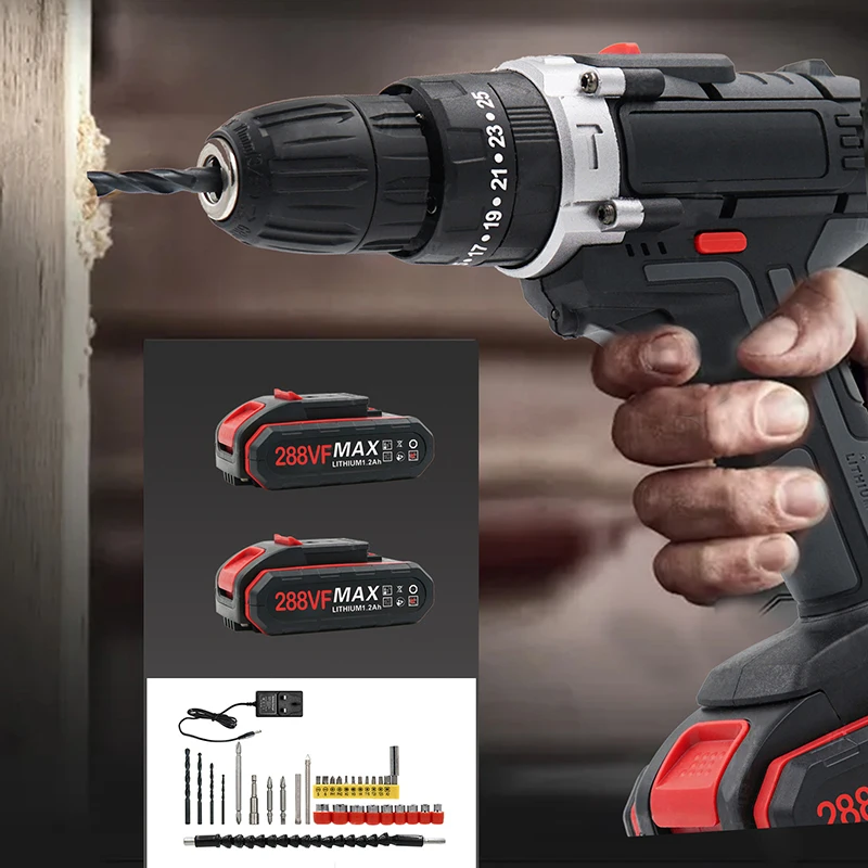 36V Brushless Drill Driver Kit Cordless Drill Electric Screwdriver Wireless Power Driver Lithium-Ion Battery Variable Speed Tool
36V Brushless Drill Driver Kit Cordless Drill Electric Screwdriver Wireless Power Driver Lithium-Ion Battery Variable Speed Tool