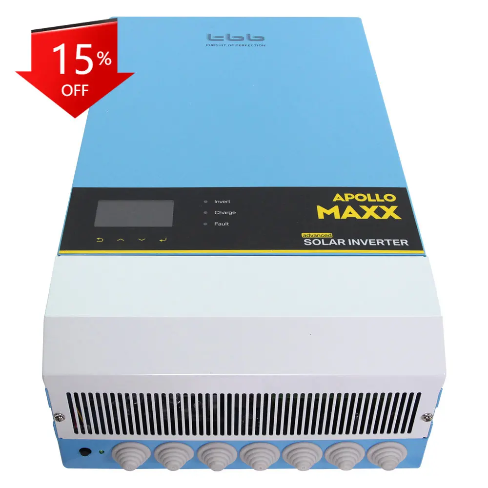 TBB APOLLO MAXX 24 в 48 в 3 кВт 5 кВт 7 кВт 6 кВт 8 кВт Гибридный солнечный инвертор с трекерами MPPT
TBB APOLLO MAXX 24 в 48 в 3 кВт 5 кВт 7 кВт 6 кВт 8 кВт Гибридный солнечный инвертор с трекерами MPPT