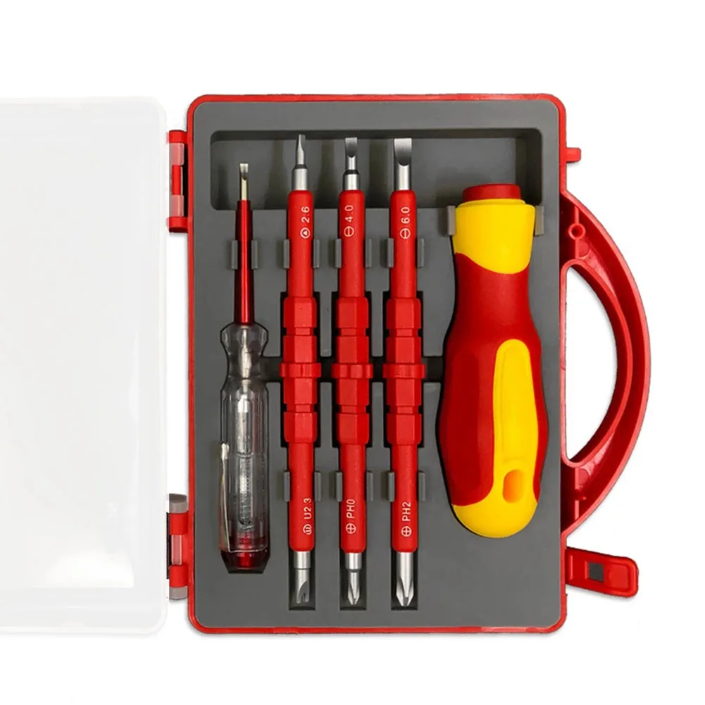 5 In 1 Insulated Screwdriver Set Electrician Precision Magnetic Screw Diver Bit Kit Electrical Equipment Repair Tool Hand Tools
5 In 1 Insulated Screwdriver Set Electrician Precision Magnetic Screw Diver Bit Kit Electrical Equipment Repair Tool Hand Tools