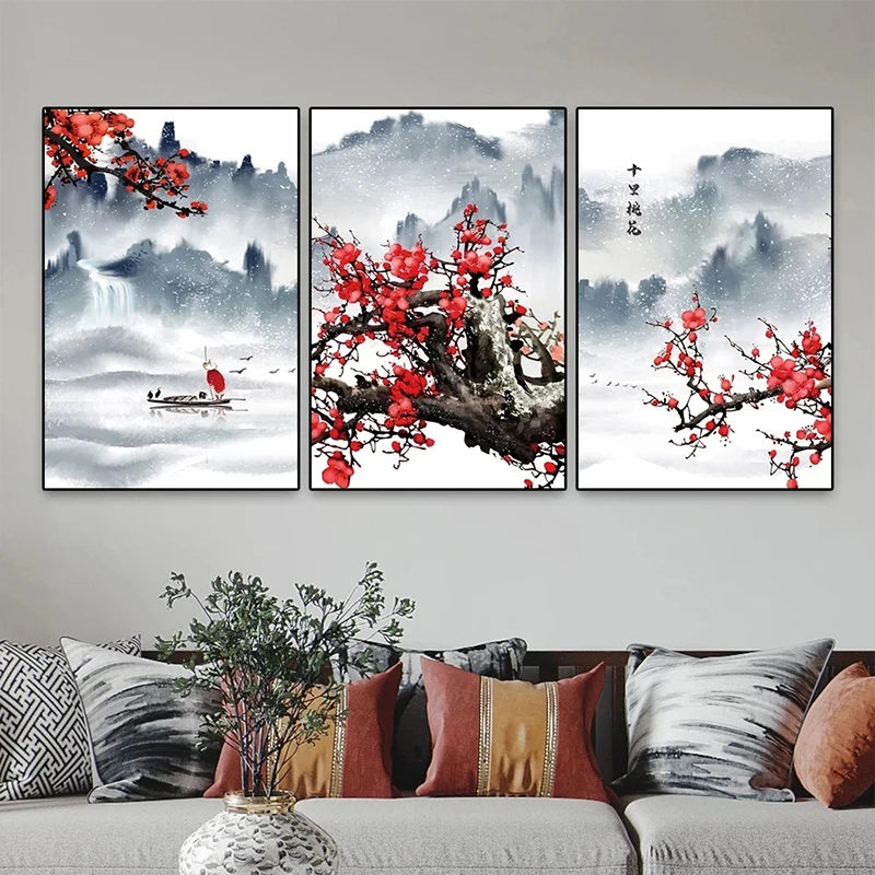 Modern Chinese Style Canvas Painting Simple Plum Blossom Landscape Flower Art Posters and Pictures Suitable for Home Wall Decor
Modern Chinese Style Canvas Painting Simple Plum Blossom Landscape Flower Art Posters and Pictures Suitable for Home Wall Decor