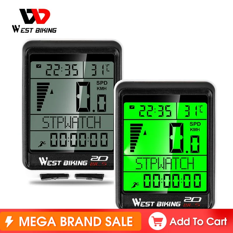 WEST BIKING 2.1in LED Waterproof Bicycle Computer Wireless Cycling Bike Odometer Stopwatch Speedometer 5 Language Bike Computer
WEST BIKING 2.1in LED Waterproof Bicycle Computer Wireless Cycling Bike Odometer Stopwatch Speedometer 5 Language Bike Computer