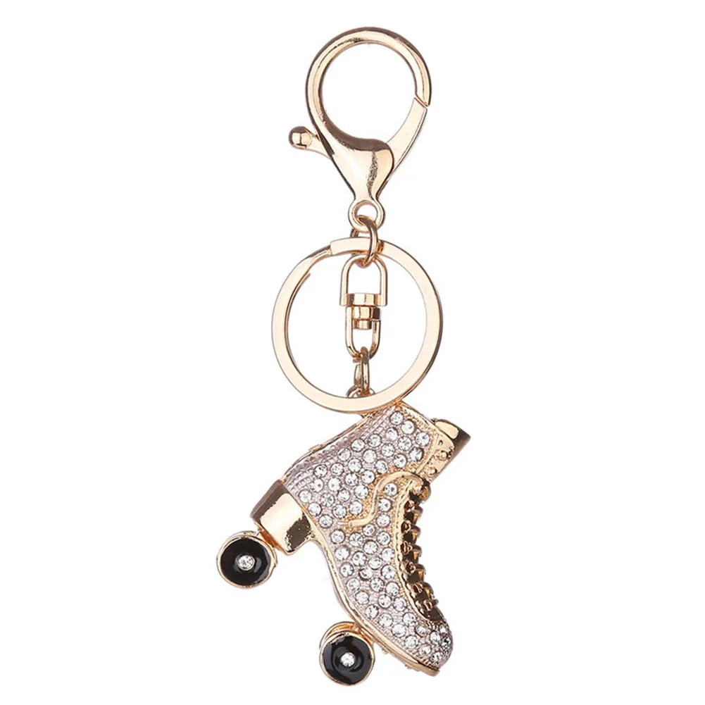 

Keyring Bag Charm Pendant Keys Holder Roller Skates Shoe Crystal Keychain Jewelry Key Chain Women Girl Gifts