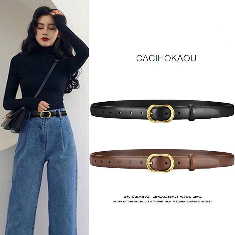 Genuine Leather Belt Women's 2023 New Fashion Luxury Jeans Simple Thin Belt Black Student Decorative Strap Ins Style
Genuine Leather Belt Women's 2023 New Fashion Luxury Jeans Simple Thin Belt Black Student Decorative Strap Ins Style