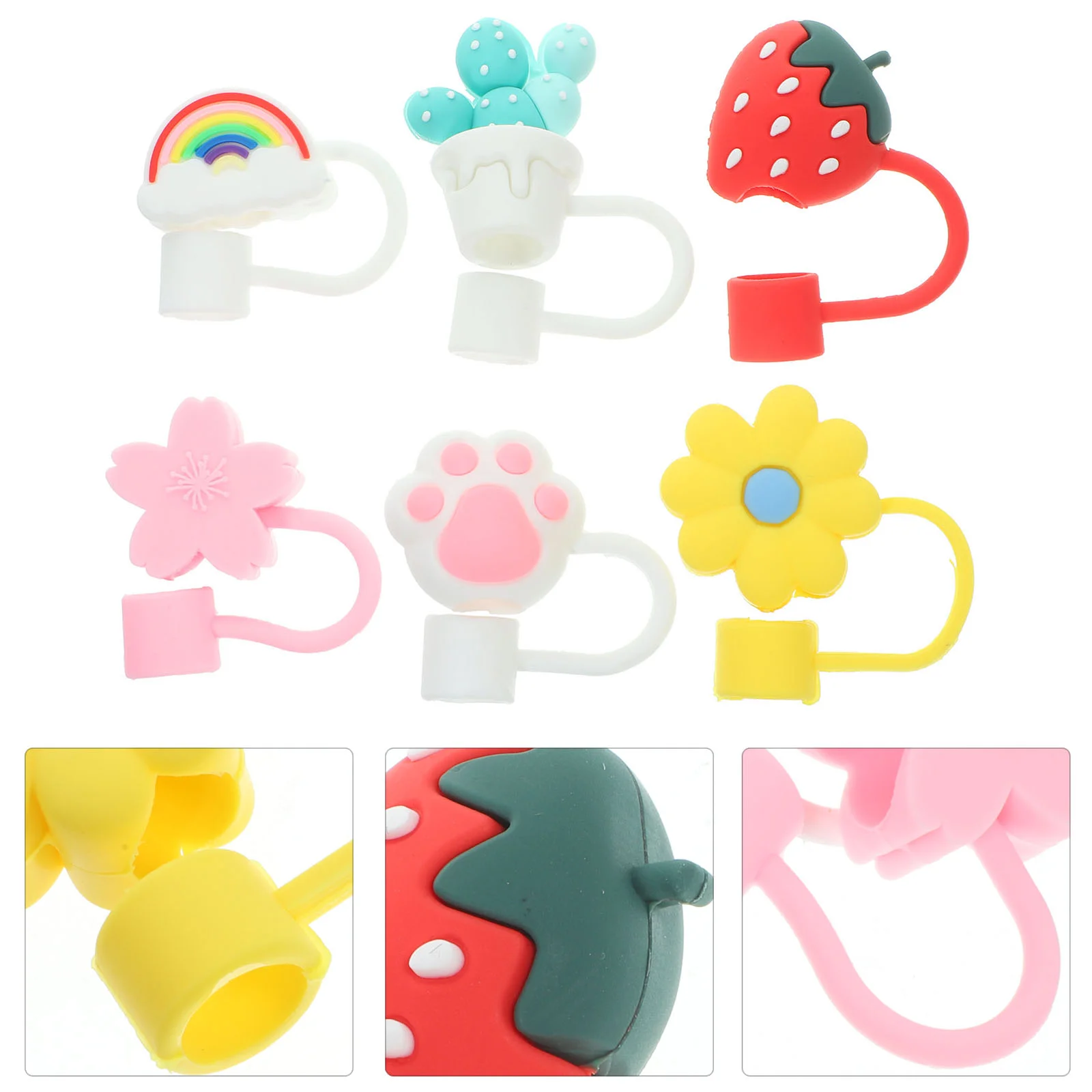 6 Pcs Cherry Blossom Reusable Straw Tips Covers Dust-proof Drinking Pvc Caps Plastic
6 Pcs Cherry Blossom Reusable Straw Tips Covers Dust-proof Drinking Pvc Caps Plastic