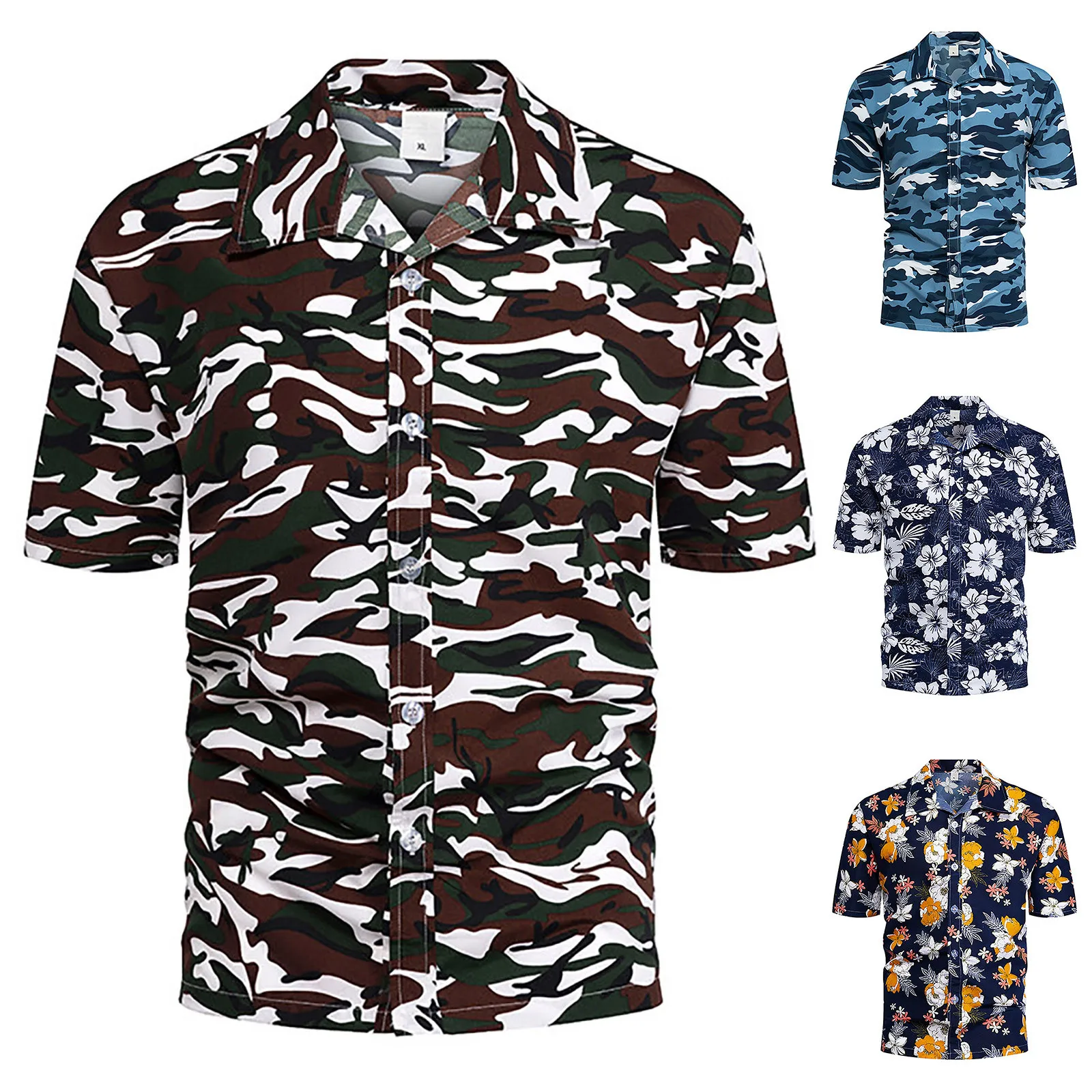 Summer Shirt For Mens Floral Printing Hawaiian Style Shirts Short Sleeve Turtleneck Button Down Beach Shirts Hombre Camisa
Summer Shirt For Mens Floral Printing Hawaiian Style Shirts Short Sleeve Turtleneck Button Down Beach Shirts Hombre Camisa