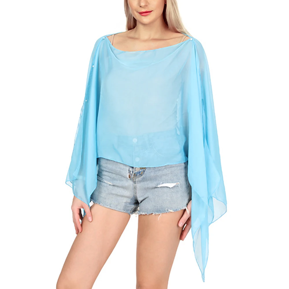 Solid Color Loose Chiffon Shawl Blouse Women Cover-Ups With Buttons Sunscreen Comfortable Shawl Cover Up 6 Ways To Wear 12Colors
Solid Color Loose Chiffon Shawl Blouse Women Cover-Ups With Buttons Sunscreen Comfortable Shawl Cover Up 6 Ways To Wear 12Colors