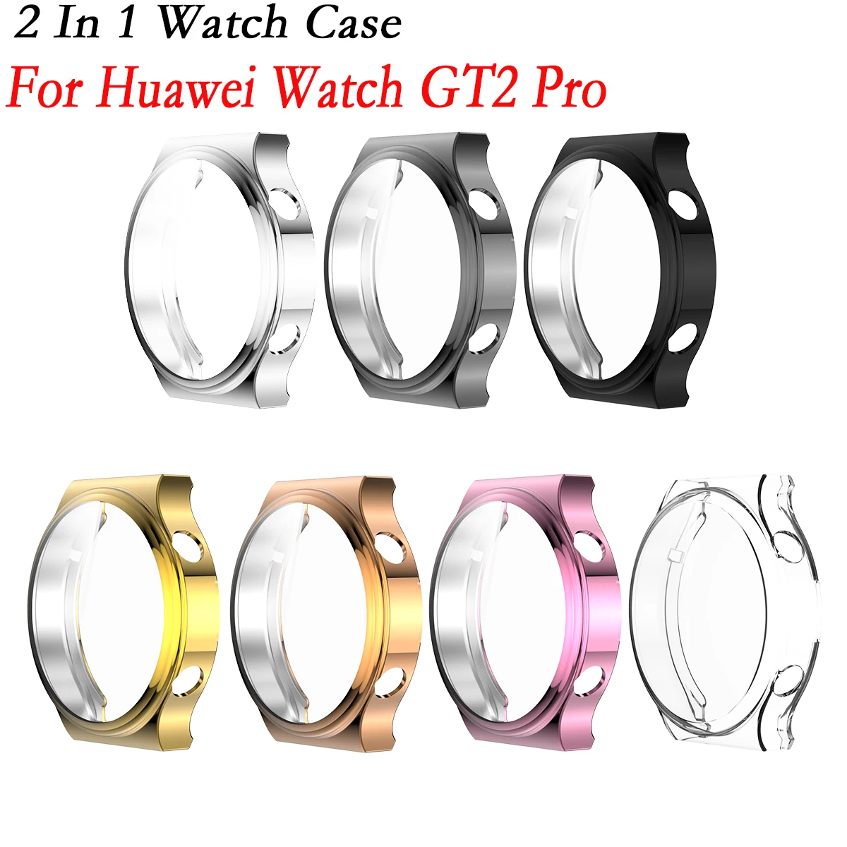 

2 In 1 Watch Shell For Huawei Watch GT2 Pro Electroplated TPU All-Inclusive Protective Watch Cover Plating Protection Frame Case