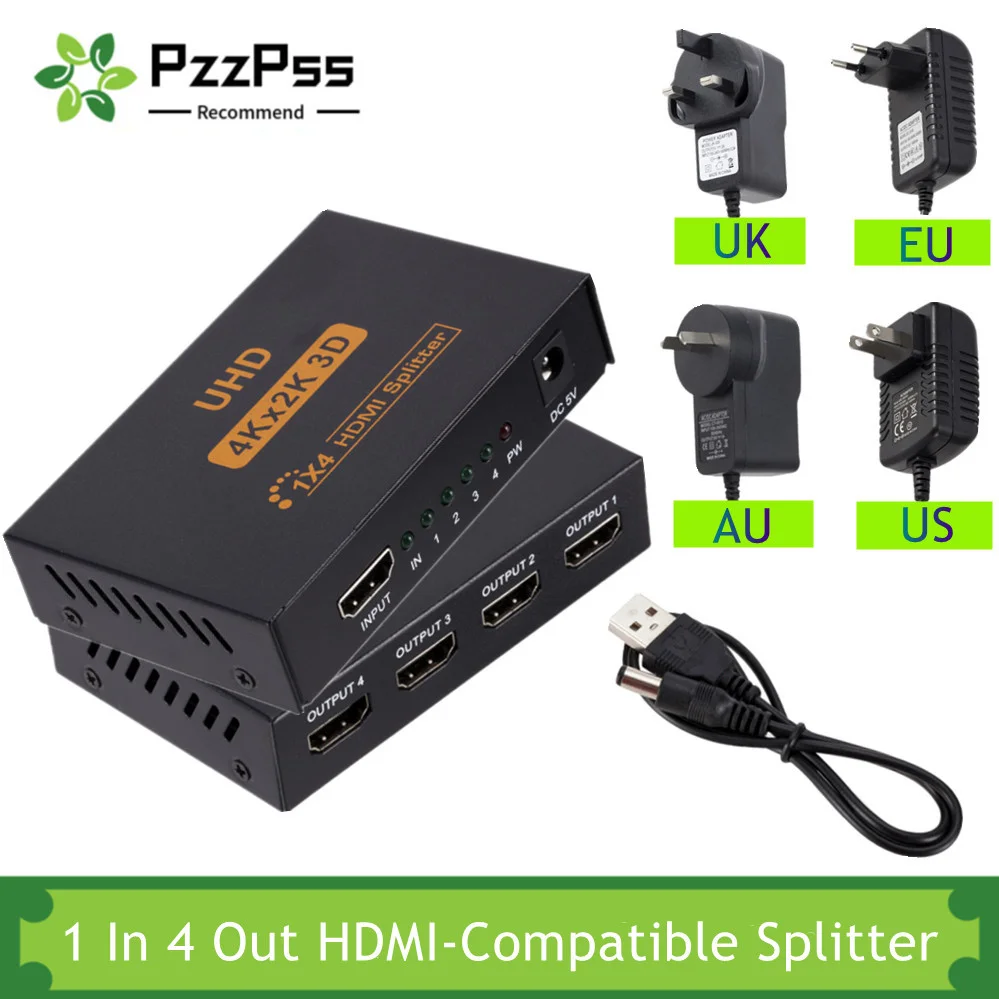 PzzPss Full HD 3D 4k 1 In 4 Out HDMI-Compatible Video Amplifier Adapter Splitter 5 In 1 Out Switcher For 1080P HDTV DVD PS3 XBOX
PzzPss Full HD 3D 4k 1 In 4 Out HDMI-Compatible Video Amplifier Adapter Splitter 5 In 1 Out Switcher For 1080P HDTV DVD PS3 XBOX