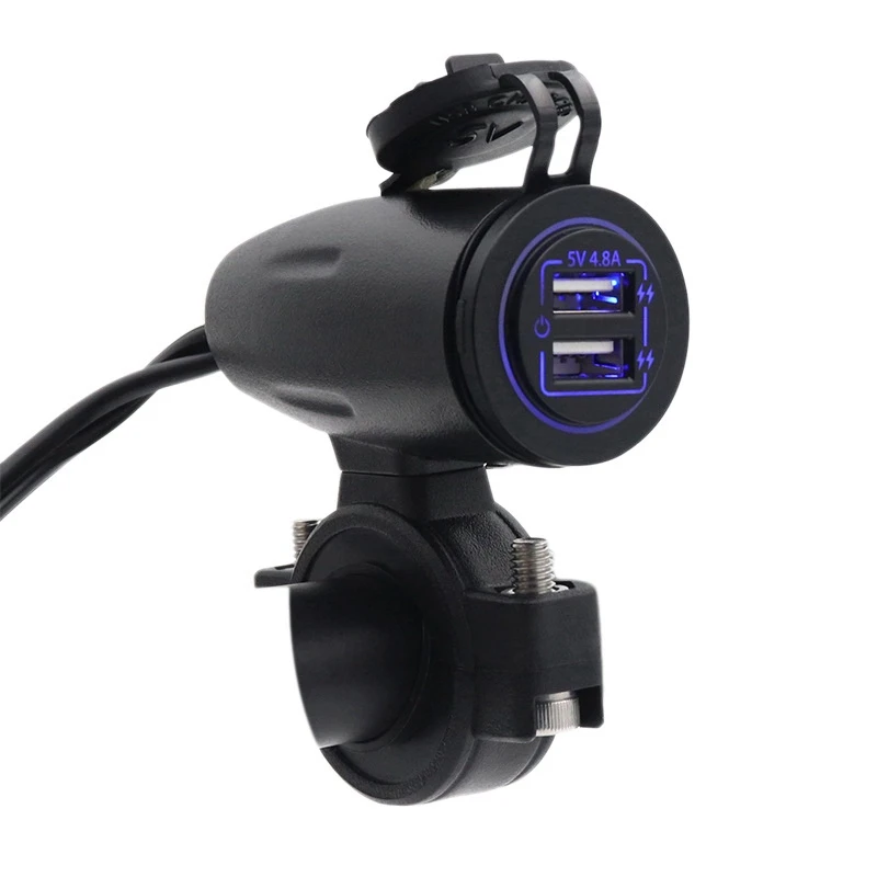 Universal Motorcycle Dual 4.8A USB Charger Socket Press Switch Waterproof 12-24V for Handlebars Mount
Universal Motorcycle Dual 4.8A USB Charger Socket Press Switch Waterproof 12-24V for Handlebars Mount