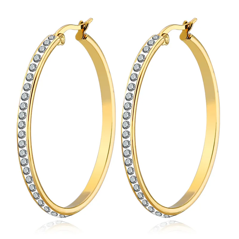 Fashion Joker Stainless Steel Round Big Earring Titanium Steel Full Diamond Golden Diamond Earrings Factory Outlet
Fashion Joker Stainless Steel Round Big Earring Titanium Steel Full Diamond Golden Diamond Earrings Factory Outlet