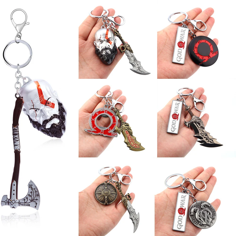 

Kratos Keychain God Of War Ragnarok Key Chain Keyring Fashion Keychains for Men Game Accessories Car Key Ring Pendant llaveros