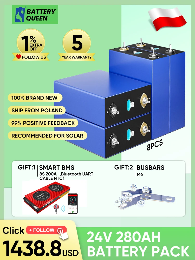 8 шт. LifePO4 280AH Аккумулятор для 8S24V LifePO4 аккумуляторная батарея 8S200A Smart BMS с BT UART NTC польская доставка НДС бесплатно
8 шт. LifePO4 280AH Аккумулятор для 8S24V LifePO4 аккумуляторная батарея 8S200A Smart BMS с BT UART NTC польская доставка НДС бесплатно