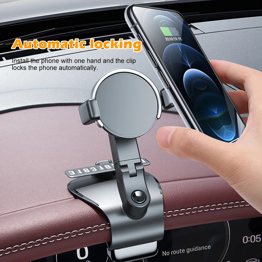 Car Phone Stand Dashboard Phone Holder 1200 Degree Adjustable Auto Lock HUD Phone Bracket AR Navigation Phone Clip Accessories
Car Phone Stand Dashboard Phone Holder 1200 Degree Adjustable Auto Lock HUD Phone Bracket AR Navigation Phone Clip Accessories