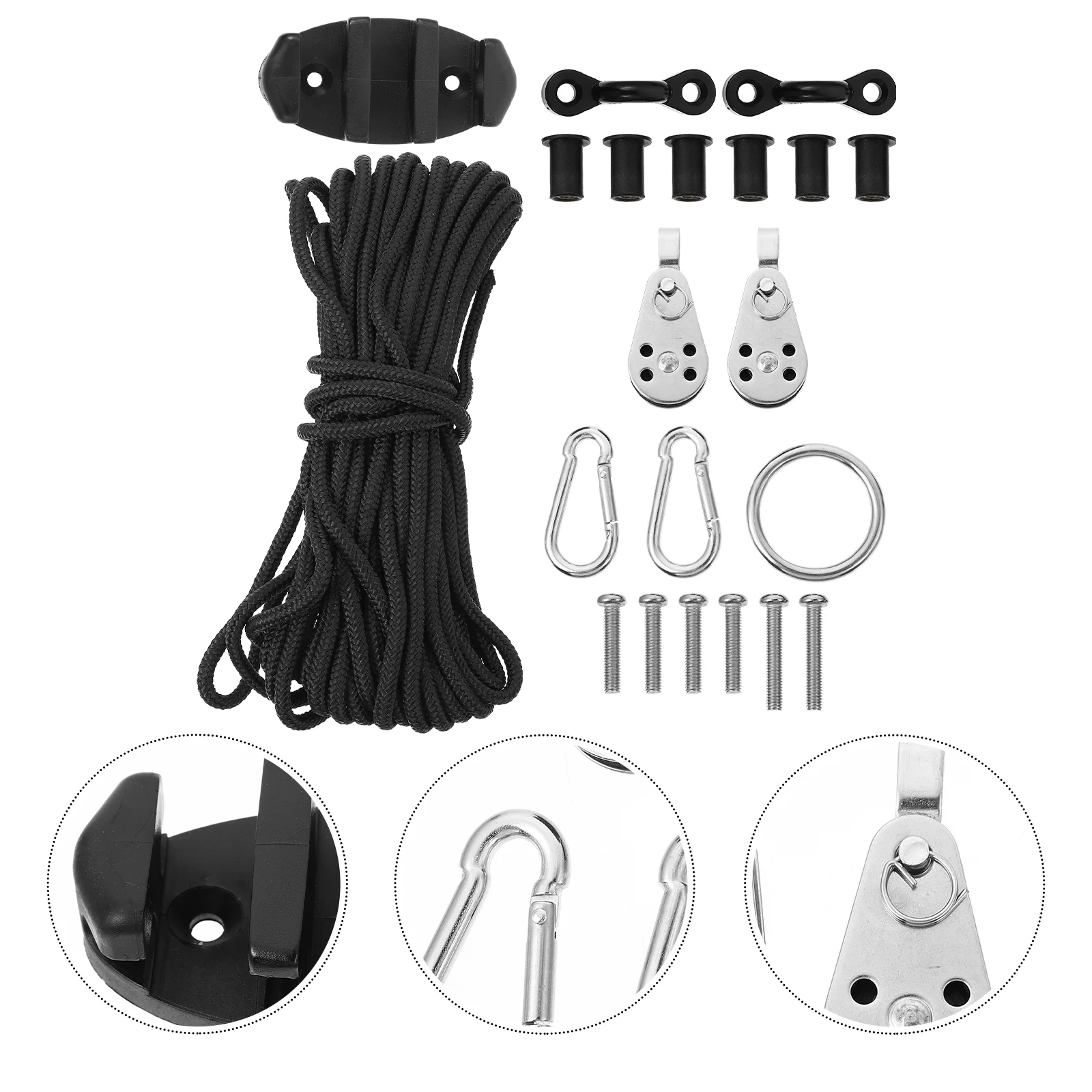 Pulley Kayak Kit Rolling Cart Accessories Anchor Trolley System Nylon Tie Down Supply
Pulley Kayak Kit Rolling Cart Accessories Anchor Trolley System Nylon Tie Down Supply