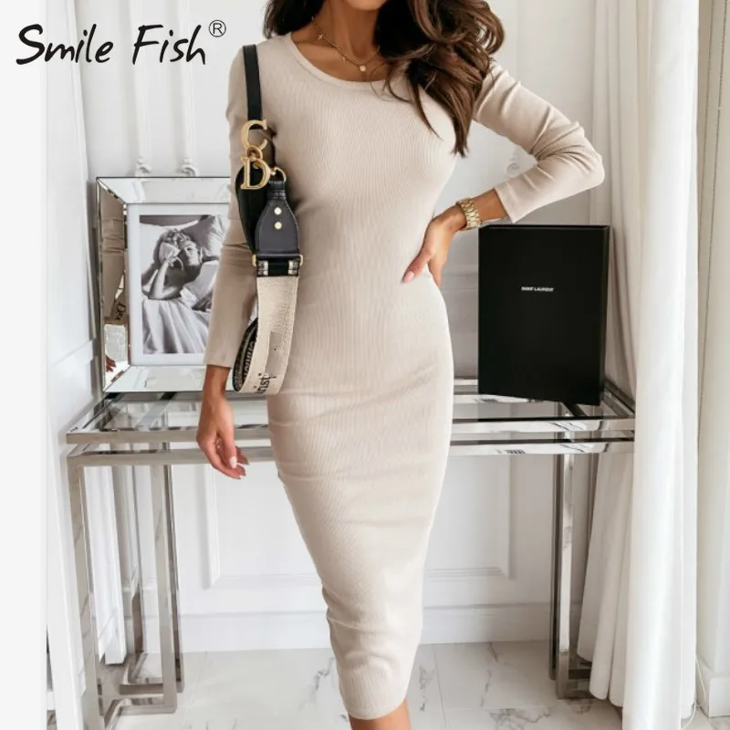 2022 Autumn Winter Women Dresses O-neck Sexy Knitted Dress Long Sleeve Bodycon Sheath Pack Hip Club Party Office Dress G2295
2022 Autumn Winter Women Dresses O-neck Sexy Knitted Dress Long Sleeve Bodycon Sheath Pack Hip Club Party Office Dress G2295