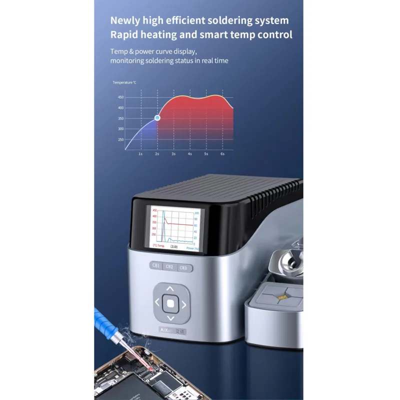 New AIXUN T410 dual-channel intelligent soldering station with 210 handle soldering pen, cell phone PCB repair tools
New AIXUN T410 dual-channel intelligent soldering station with 210 handle soldering pen, cell phone PCB repair tools