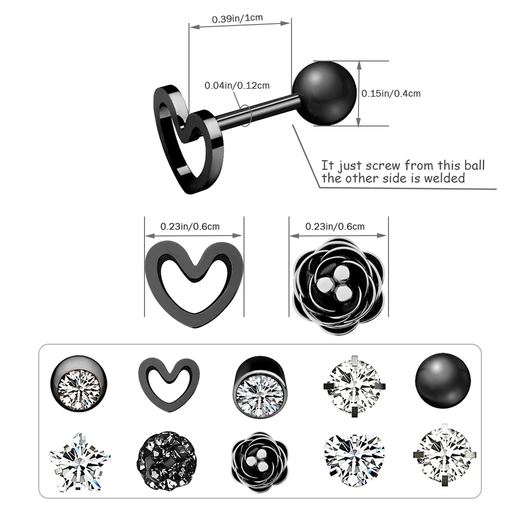 10 Pairs Body Piercing Jewelry Set Stainless Steel Nose Studs Earring Lip Ring for Women, Rose Gold
10 Pairs Body Piercing Jewelry Set Stainless Steel Nose Studs Earring Lip Ring for Women, Rose Gold