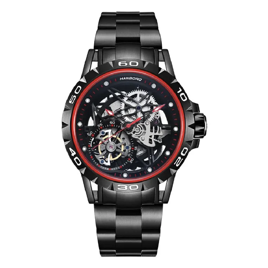 HANBORO new men automatic mechanical hollow top brand watches black technology fashion simple skeleton man watch Reloj masculino
HANBORO new men automatic mechanical hollow top brand watches black technology fashion simple skeleton man watch Reloj masculino
