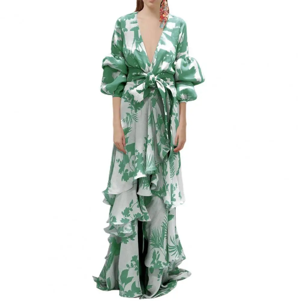 Long Sleeve Women Dress Breathable Bohemian Floral Print Summer Dress for Holiday
Long Sleeve Women Dress Breathable Bohemian Floral Print Summer Dress for Holiday