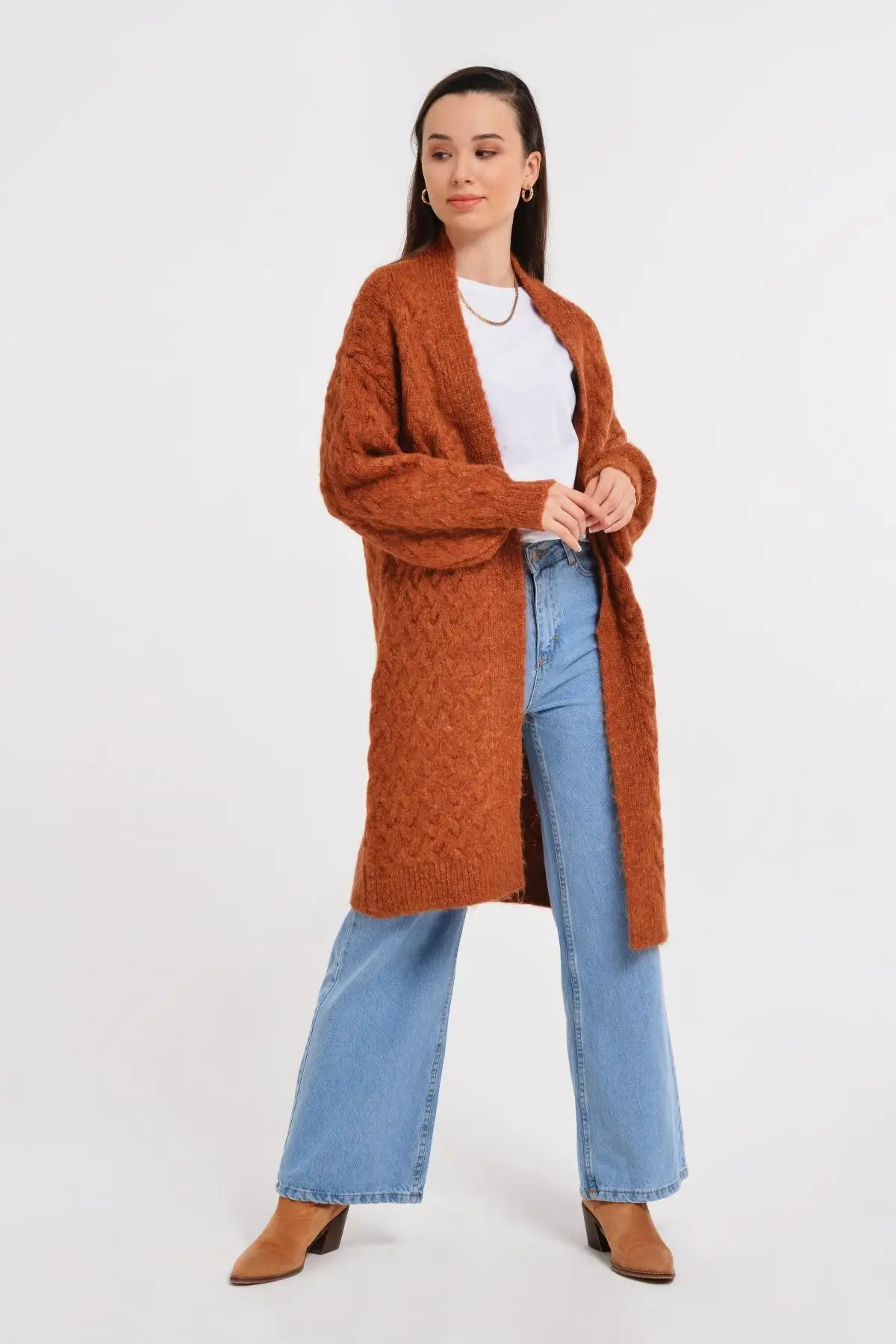 Women's Cardigan Beauty Hair Braided Balloon Sleeve Tile Casual Knitted Quality Fashion Sweaters Loose Jumper
Women's Cardigan Beauty Hair Braided Balloon Sleeve Tile Casual Knitted Quality Fashion Sweaters Loose Jumper