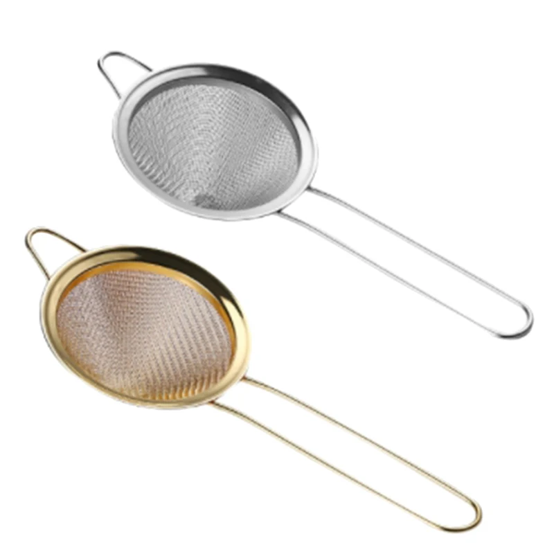 2Pcs Fine Mesh Strainer,Colander Sieve Sifters With Long Handle For Kitchen Bar Tools Juice Strainer Food,Gold & Silver
2Pcs Fine Mesh Strainer,Colander Sieve Sifters With Long Handle For Kitchen Bar Tools Juice Strainer Food,Gold & Silver