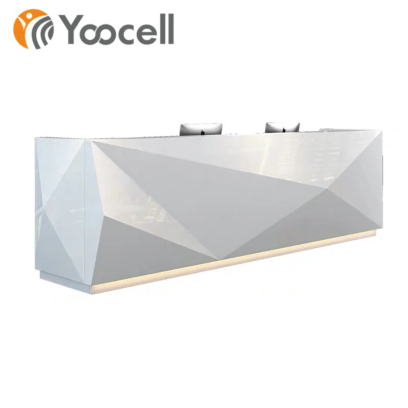 Yoocell white polyhedron special design counter reception desk cash table for hair salon and beauty salon
Yoocell white polyhedron special design counter reception desk cash table for hair salon and beauty salon