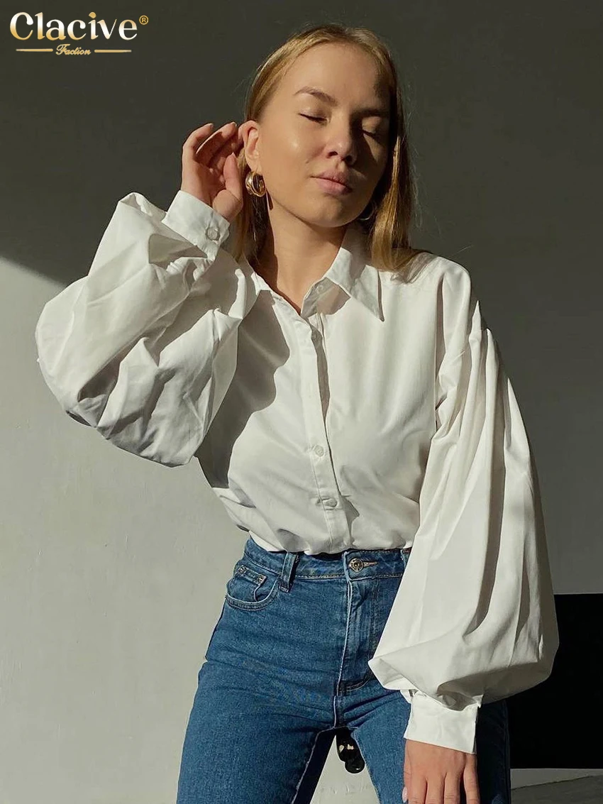 Clacive Fashion Loose White Shirts For Women Autumn Casual Lantern Sleeve Office Lady Blouses Elegant Lapel Top Female Clothing
Clacive Fashion Loose White Shirts For Women Autumn Casual Lantern Sleeve Office Lady Blouses Elegant Lapel Top Female Clothing