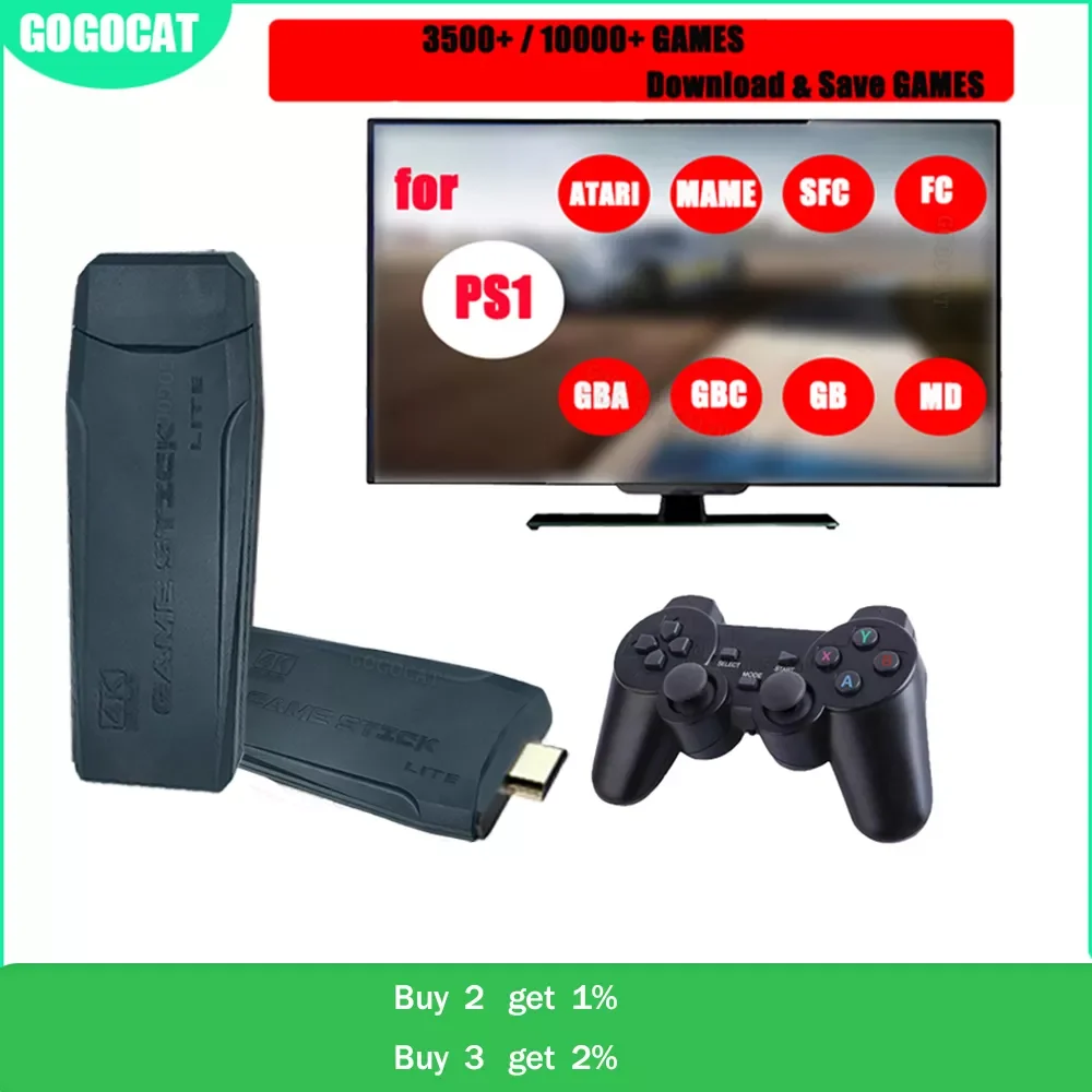 Video Game Consoles 4K 2.4G Wireless 10000 Games 64GB Retro Classic Gaming Gamepads Family Controller For PS1/GBA/
Video Game Consoles 4K 2.4G Wireless 10000 Games 64GB Retro Classic Gaming Gamepads Family Controller For PS1/GBA/