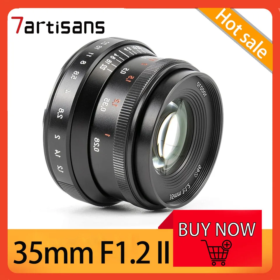 

7Artisans 35mm F1.2 II APS-C Large Aperture Prime Lens for Sony E/Fuji FX/Canon EOS-M/M43/Nikon Z-Mount Mirrorless Camera