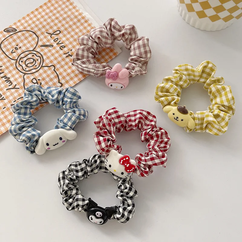 Kawaii Anime Kt Cat Cinnamoroll Kuromi Plaid Small Intestine Hair Ring Head Rope Hair Accessories Rubber Band Bracelet Girl Gift
Kawaii Anime Kt Cat Cinnamoroll Kuromi Plaid Small Intestine Hair Ring Head Rope Hair Accessories Rubber Band Bracelet Girl Gift