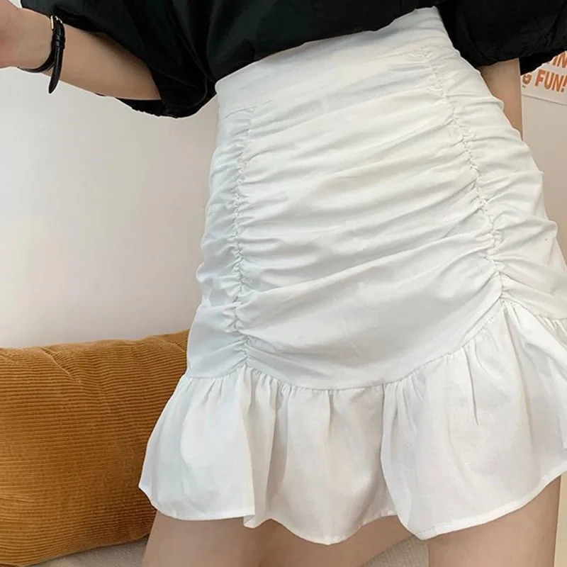 Skirts Women Summer Ruffles Pleated Mini Skirts White Chic Ruched All-match High Waist A-line Skirts Mujer Faldas Streetwear
Skirts Women Summer Ruffles Pleated Mini Skirts White Chic Ruched All-match High Waist A-line Skirts Mujer Faldas Streetwear