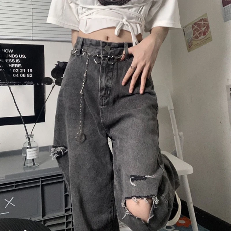 Autumn And Winter Women Bottoms Black Vintage Fashion High Waist Jeans Ripped Baggy Wide Leg Pants Street Straight Denim Trouser
Autumn And Winter Women Bottoms Black Vintage Fashion High Waist Jeans Ripped Baggy Wide Leg Pants Street Straight Denim Trouser