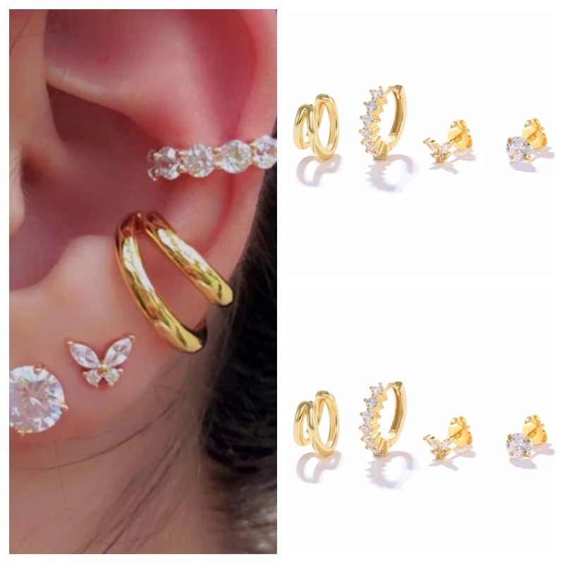 BOAKO Butterfly 3Pcs Set Earring For Women Boucle Oreille Femme Stud Earrings Kraakbeen Piercing 2022 Trend Jewelry Gift
BOAKO Butterfly 3Pcs Set Earring For Women Boucle Oreille Femme Stud Earrings Kraakbeen Piercing 2022 Trend Jewelry Gift