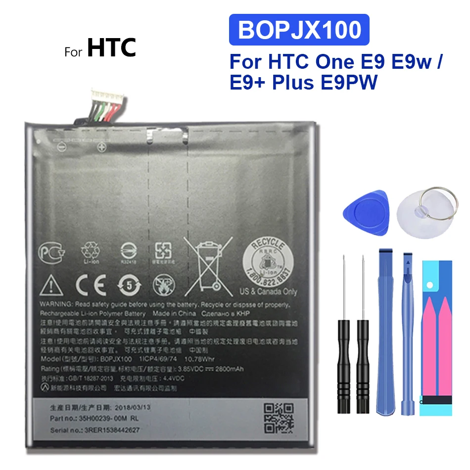 Mobile Phone Battery For HTC One E9 E9w / E9+ Plus E9PW Replacement Battery BOPJX100 2800mAh
Mobile Phone Battery For HTC One E9 E9w / E9+ Plus E9PW Replacement Battery BOPJX100 2800mAh