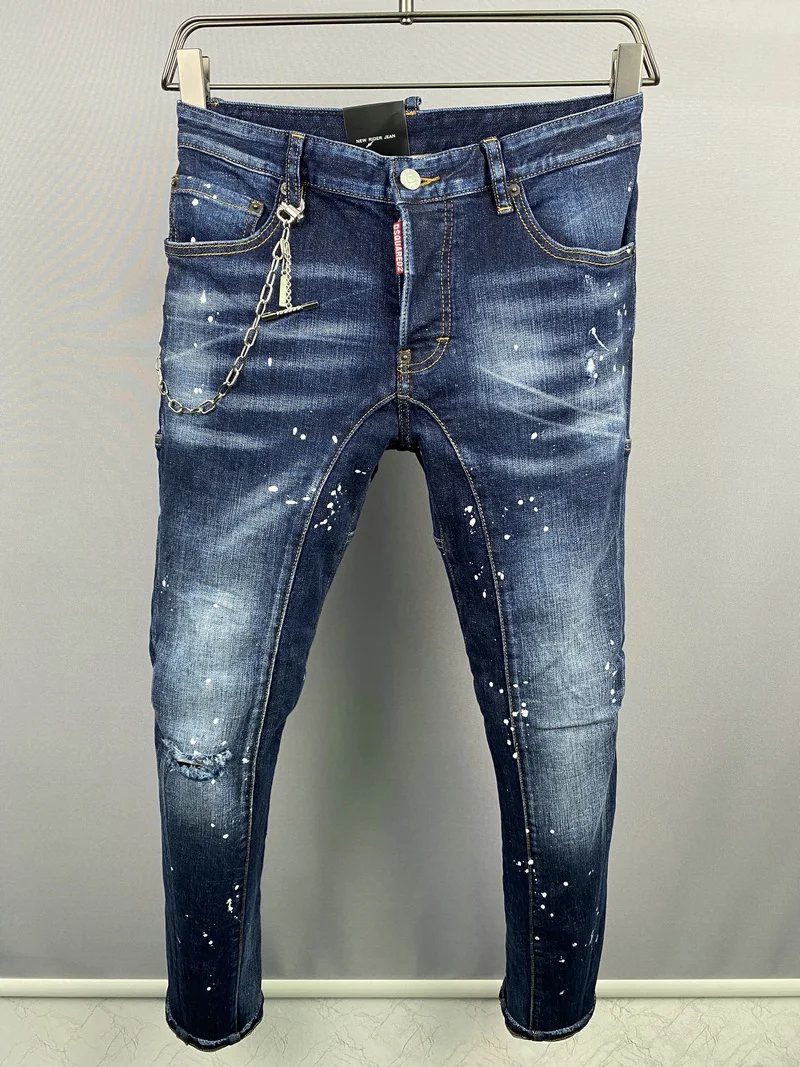Новые стильные мужские/женские джинсы DSQUARED2, модные облегающие сшитые микроэластичные темные потертые брюки A516
Новые стильные мужские/женские джинсы DSQUARED2, модные облегающие сшитые микроэластичные темные потертые брюки A516