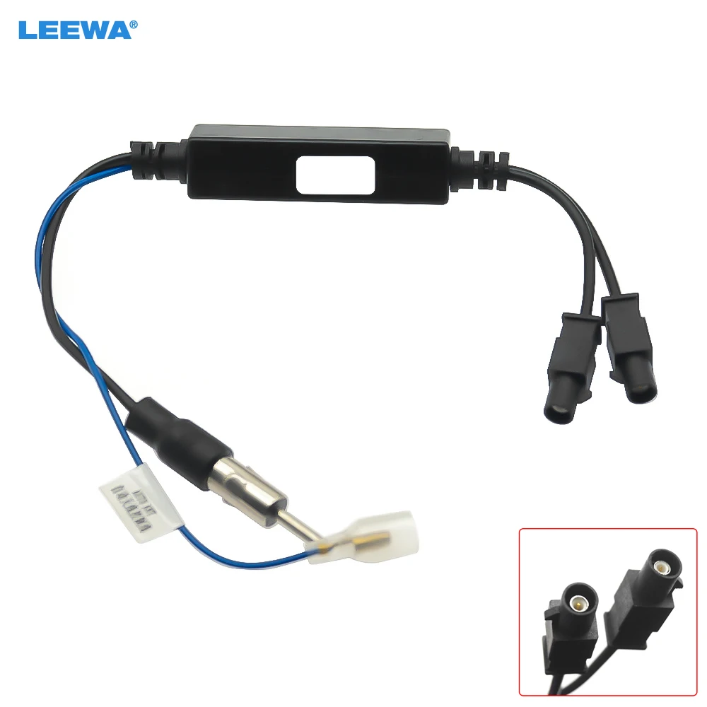 

LEEWA Car Vehicle Boat Radio Antenna Adapter Male Dual Fakra Amplifier Booster for Volkswagen Audi Signal Aerial FM Antenna