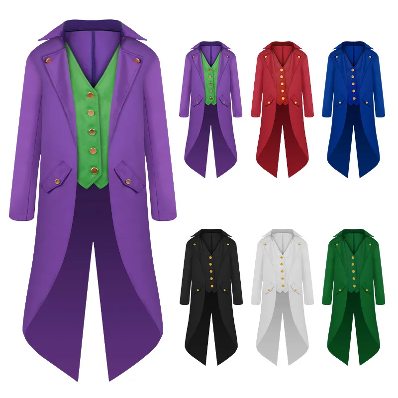 Kid Vintage Jacquard Punk Jacket Velvet Trim Coats Cosplay Steam Punk Long Sleeve Gothic Brocade Jacket Frock Uniform Costume
Kid Vintage Jacquard Punk Jacket Velvet Trim Coats Cosplay Steam Punk Long Sleeve Gothic Brocade Jacket Frock Uniform Costume