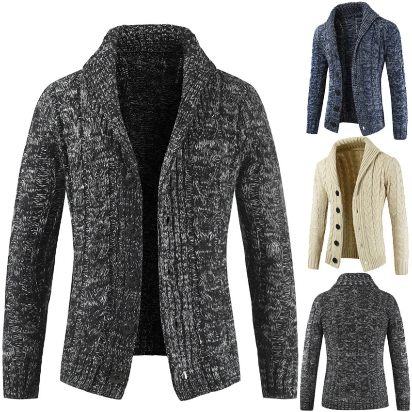 Winter Men Cardigan Single-breasted Sweater Thicken Solid Coat Casual Fashion Warm Slim Jacket Long Sleeve Male Clothes
Winter Men Cardigan Single-breasted Sweater Thicken Solid Coat Casual Fashion Warm Slim Jacket Long Sleeve Male Clothes