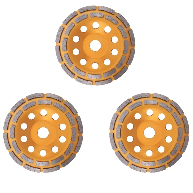 3Pcs 150Mm 7 Inch Diamond 2 Row Segment Grinding Wheel Sanding Disc Sander Grinder Cup Abrasive Tools 22Mm Hole
3Pcs 150Mm 7 Inch Diamond 2 Row Segment Grinding Wheel Sanding Disc Sander Grinder Cup Abrasive Tools 22Mm Hole