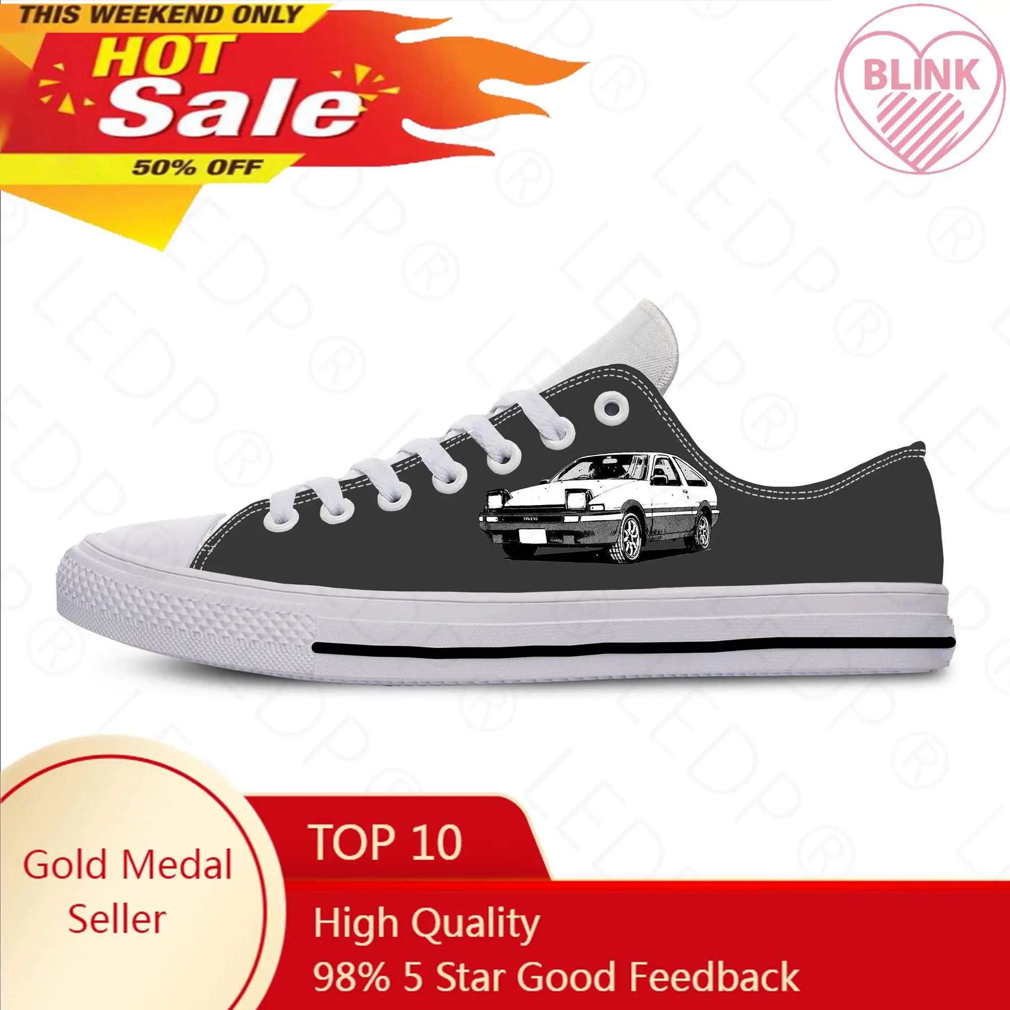 Japanese Anime Manga Cartoon AE86 Initial D Funny Casual Cloth Shoes Low Top Lightweight Breathable 3D Print Men Women Sneakers
Japanese Anime Manga Cartoon AE86 Initial D Funny Casual Cloth Shoes Low Top Lightweight Breathable 3D Print Men Women Sneakers