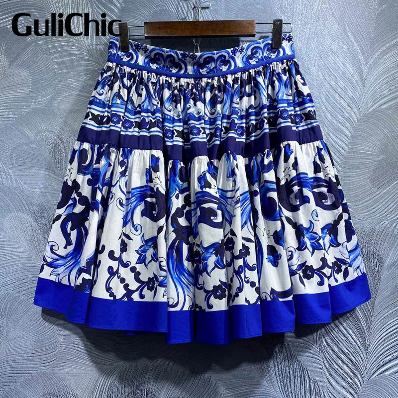 6.2 GuliChic Vintage Temperament Porcelain Pattern Print High Waist Large Swing Mini Skirt Women
6.2 GuliChic Vintage Temperament Porcelain Pattern Print High Waist Large Swing Mini Skirt Women