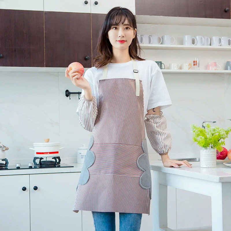 Kitchen Apron waterproof oil imitation sleeveless overalls household two hand wiping men's and women's work stripe aprons
Kitchen Apron waterproof oil imitation sleeveless overalls household two hand wiping men's and women's work stripe aprons