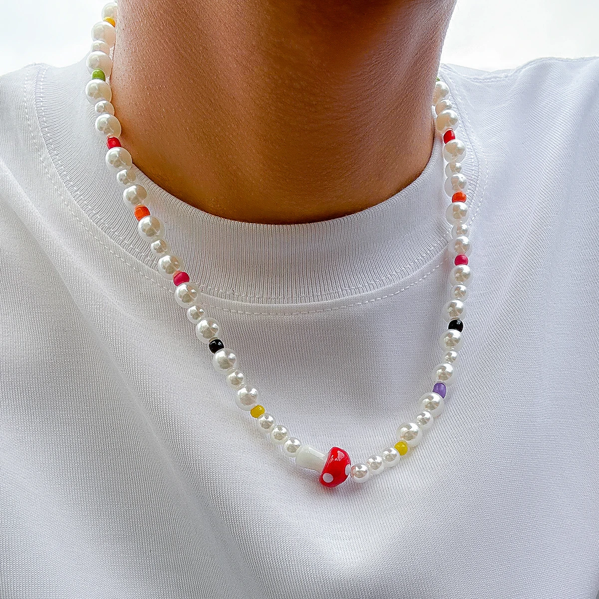 Y2K Imitation Pearl Beads with Mushroom Pendant Necklace Men Trendy Beaded Chains on Neck Jewelry Accessories 2023 Fashion Gifts
Y2K Imitation Pearl Beads with Mushroom Pendant Necklace Men Trendy Beaded Chains on Neck Jewelry Accessories 2023 Fashion Gifts