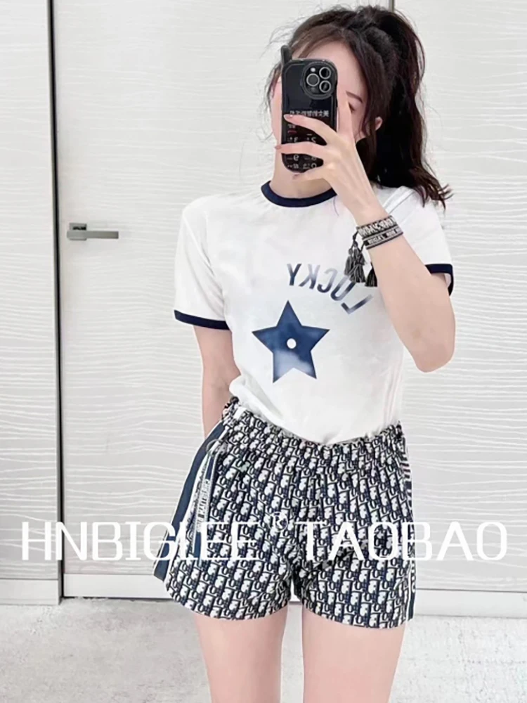 High Quality Summer Women Fashion Runway Designer Short Sleeve Geometric Letter Print Loose Cotton T-shirts Tees Tops
High Quality Summer Women Fashion Runway Designer Short Sleeve Geometric Letter Print Loose Cotton T-shirts Tees Tops